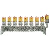 Ner mitvah Flat Silver Plated Oil Menorah