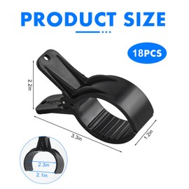 18 Pack Pool Cover Clamps Large Span Clips Strong Spring Clamp for Pool Cover Pool Accessories Pool Cover Clips (Black, Small x 18)