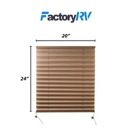 Camper Comfort Cappuccino RV Pleated Shades | Camper Blinds | RV Privacy Blinds | RV Solar Shade| Motor-Coach Shade (20" X 24)