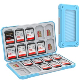 HEIYING Memory Card Case for SD/TF Cards, Portable Card Case, Compatible with 20 SDXC SDHC and 20 TF Card Slots