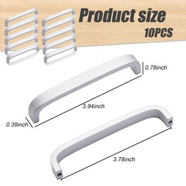 Pack of 10 Brushed Handles, Furniture Handles, Stainless Steel, Furniture Handles, Aluminium Cabinet Handles, Drawer Handles, Door Handles, Kitchen, Sliding Door, Balcony Door, Kitchen Handles with