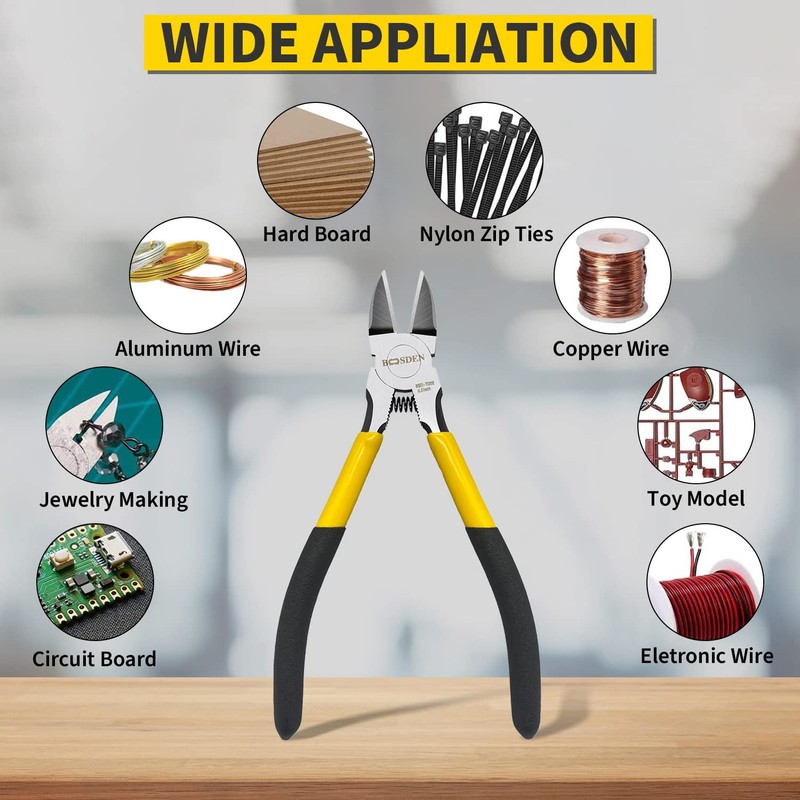 Wire Cutters, 6 Pack, BOOSDEN 6.5" Flush Cutters Spring Loaded