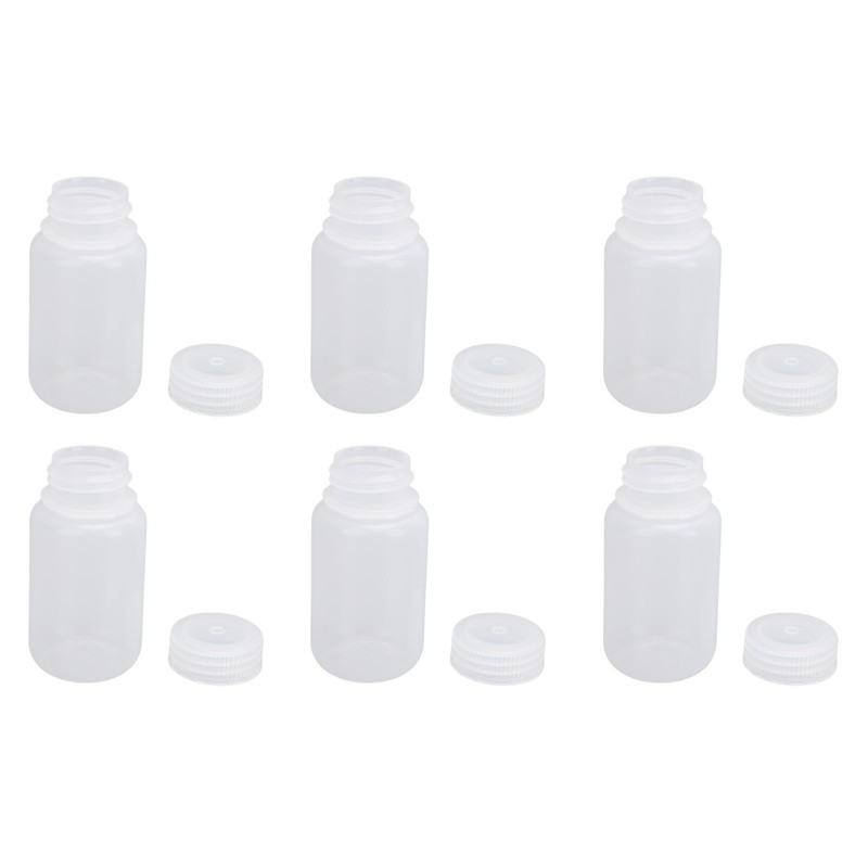10Pcs Reagent Bottle Plastic Wide Mouth Lab Liquid Sample Seal