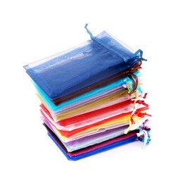 Nuoshen Organza Bags, Small, 7 x 9 cm, Gift Organza Bags, Drawstring for Festivals / Party and Wedding Bags, Pack of 100
