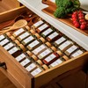 Set of 24 Glass Spice Jars with Various Labels, Bamboo