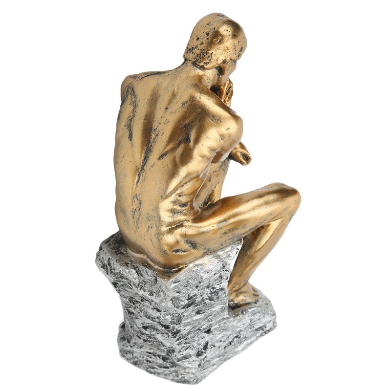 Thinker Statue Retro Style Energetic Lines Stable Nonslip Durable Resin