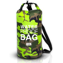 Bolsa Impermeable,Dry Bag 10l 20l 30l con Correa de Hombro Ajustable,Bolsa Estanca Impermeable para Kayak,Rafting,Natación, mochila impermeable para senderismo y deportes acuáticos. (verde, 10L)