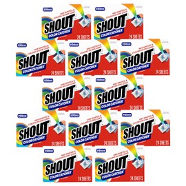 Shout Color Catcher Hojas para lavandería, mantiene la ropa colores originales, 24 unidades, paquete de 12 (288 hojas en total)