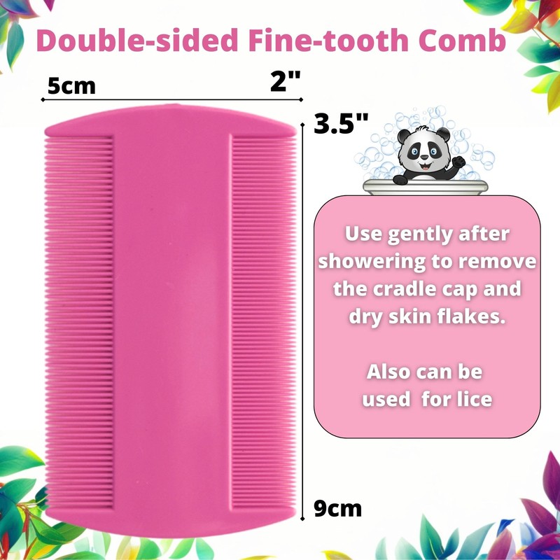 Cradle Cap Brush and Comb Set - Baby Sponge for