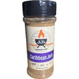 JJ's Meat Fixins Caribbean Jerk Seasoning & Rub, Net Wt 5 oz. (141.8g)-8 fl oz Bottle