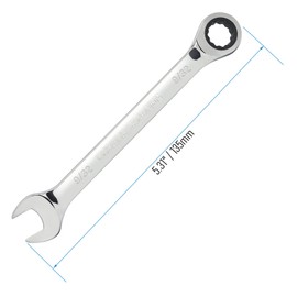 FOCMKEAS 9/32 Inch Ratcheting Combination Wrench SAE 72 Teeth 12 Point Ratchet Box Ended and Open End Spanner Tools for Tight Space, Heat-Treated CR-V