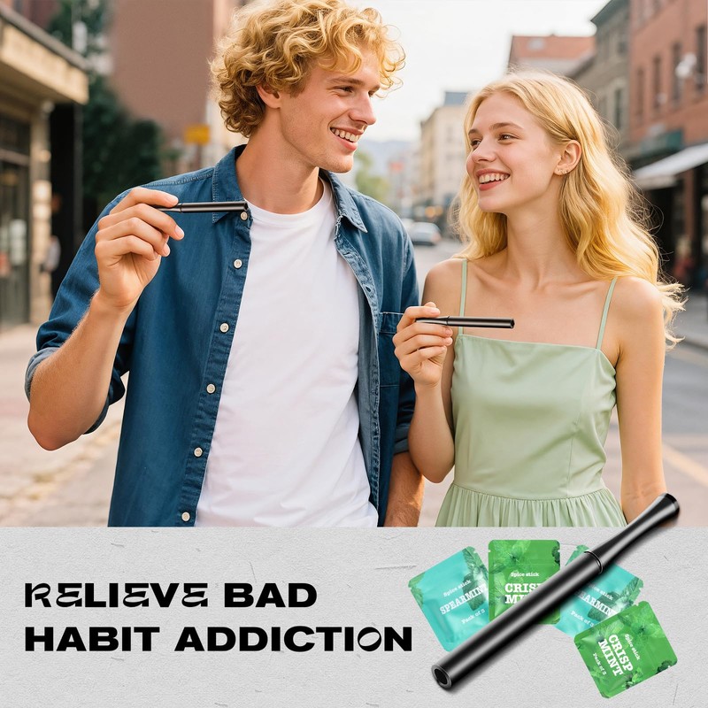 Boderi Quit Inhaler Stainless Steel with 4 Packs Double Mint