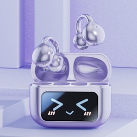 Smart Earbuds | Headphones with Screen Waterproof,Noise-Cancelling Audio Audio Earphones Ai Translation Sports Clip Earplugs for Daily Use Adventures Travel Outdoor Exercise Home Work Gym