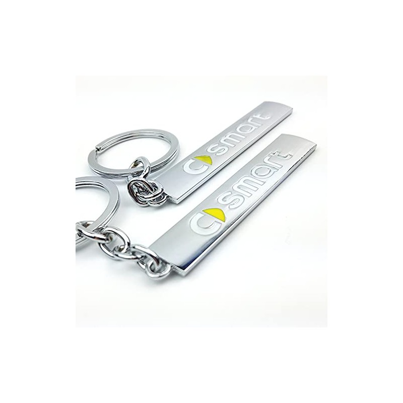 PSL Metal Chrome Logo Keyring Compatible with Smart Cars