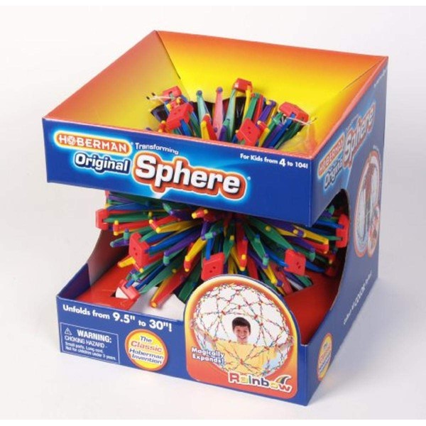 Original Hoberman Sphere Plastic Expandable Toy, Rainbow