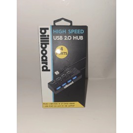 Billboard USB 2.0 High Speed 4-Port Splitter Hub NEW Multi Plug Travel Must TX