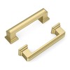 Banqin 10 Pack Brushed Gold Cabinet Handles, 3 Inch Hole