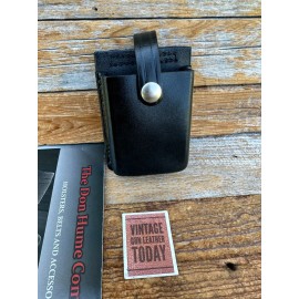 Don Hume P.V.S. Black Plain Leather Audio Video Mic Box Holder  w/ Sewn Loop #2