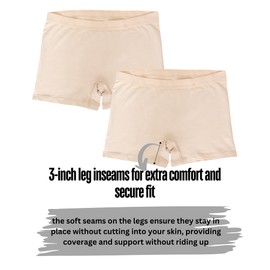 EVARI Women's Boyshort Panties Comfortable Cotton Underwear Pack of 2 (Beige, 3X-Large)