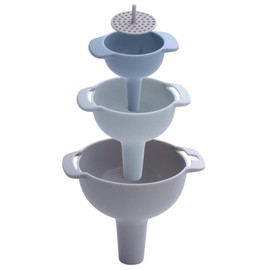 4-Piece Plastic Funnel Set with Removable Strainer Insert Funnel Kitchen with Strainer 4-in-1 Multifunctional Kitchen Funnel Set Funnel Plastic Multifunctional Filling Funnel Reusable