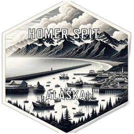 Homer Spit Alaska Travel Destination Souvenir Vinyl Decal Sticker 4-Inch