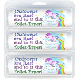 Premium Travel-Size Mini Toilet Paper Rolls | Convenient Plastic Dispenser | TP Shortage Humor (3-Pack) (045 Toilet Paper Unicorn)