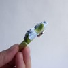 1 Pc Blue Iris Fridge Magnet, Handmade 3D Ceramic Flower