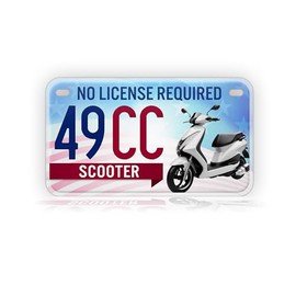 Patriotic Moped & Scooter 49CC USA License Plate Street Legal 4X7 Auto Tag