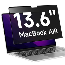 ANTOGOO V Upgrade Privacy Screen Filter Compatible with 2022-2024 Apple MacBook Air 13.6'' M2/M3 Chip, Removable Anti Blue Light Anti Glare Laptop Privacy Filter, No Magnetic No Glue