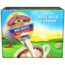 Land O Lakes Mini Moo's Real Cream Half & Half, 9 mL Cups, 24 Count (Pack of 3)