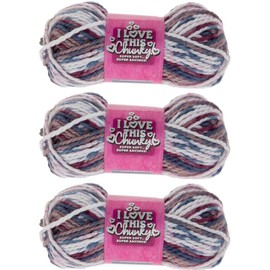 I Love This Chunky Bulky Yarn for Crocheting & Knitting Soft Skein 109 Yards of 100% Acrylic for Blankets, Hats & More Set of 3
