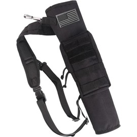 Archery Lightweight Back Arrow Quiver Dual Use Foldable Compact Hip Arrows Bag with Molle System Pocket Hanged for Target Shooting Hunting - Color: Black