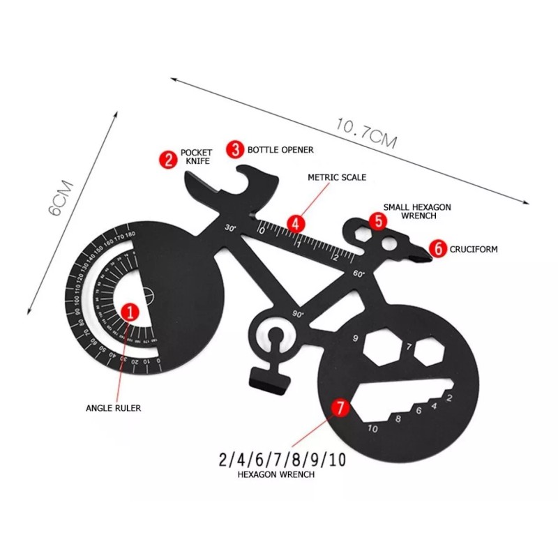 DEAD Distribuidora Llave Bicicleta Herramienta Multiuso Mtb Bmx Llavero Funcion