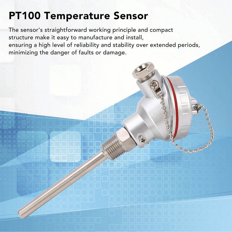 PT100 Temperature Sensor Probe 10 X 100mm PT1/2in Thread 3W