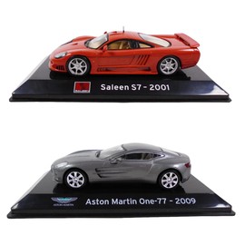 - Set of 2 Supercars 1/43 Compatible with Aston Martin One-77 + Saleen S7 - IXO SL43