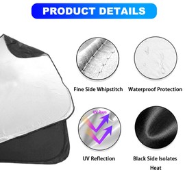 JLQP Car Windshield Sun Shade for Ford Bronco 2/4 Door 2021 2022 2023 2024 Foldable UV Ray Reflector Car Shade Ford Bronco Sunshade Bronco Accessories Bronco Windshield Shade Keeps Your Vehicle Cool
