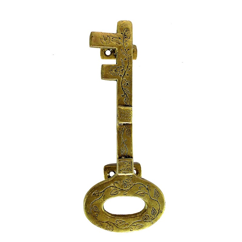 ESPLANADE Designer Peacock Brass Door Handle (Treasure Key)
