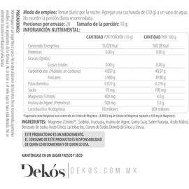 Dekós B2 BELLY BLAST | Suplemento Alimenticio Elaborado de Citrato de Magnesio, Probióticos y Prebióticos | Reduce el Estreñimiento y a Desinflama el Aparato Digestivo | 200gr - 20 porciones
