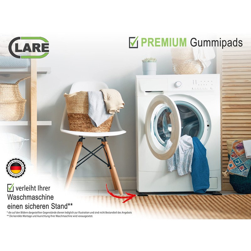 4 Premium Vibration Damper Non-Slip Pads 90 x 90 mm