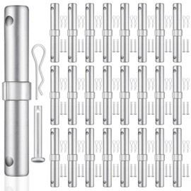 Otoolling 24 Pack Scaffolding Coupling Pins 1-3/8" OD x 9" L Heavy Duty Scaffolding Pins with 1" Collar and 48 Spring Retainers Locking Scaffold Connecting Rod Accessories