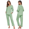 COLORFULLEAF Women's Long Pyjamas 100% Cotton Pyjamas Two Piece Lounge