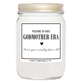 You Nique Designs Will You Be My Godmother Proposal Gifts from Godchild for Girl Best Friend Sister, Godmother Candle, in My Godmother Era, Scented Soy Candle, All Natural, 8oz (Mahogany Teakwood)