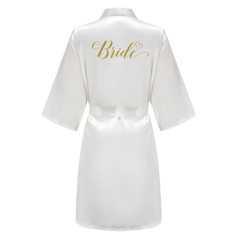 Satin Kimono Robe Women – Silk Bathrobe Bridal, Lounge Robe