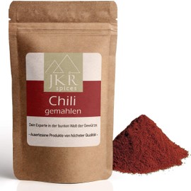 JKR Spices Chilli Powder Made from Ground Chilli - Chillis Mild Spicy | Real Ground Chili Pods - Fine Powder from Dried Chili Pods | Ideal for Cooking and Seasoning - 500 g