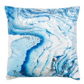 Safavieh Home Jakki White and Blue Glam 18-inch Decorative Pillow Pillow