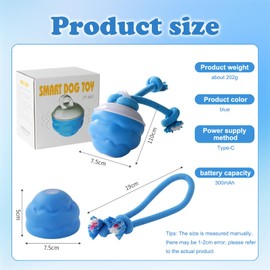 GMHLLES Interactive Dog Toys Moving Dog Toy Perfect for When Boredom Strikes - Keep Them Busy with Fun Moving Smart Automatic Activity Roller Ball for Small Dogs Self-Play Jumping Dog Toy (Blue)