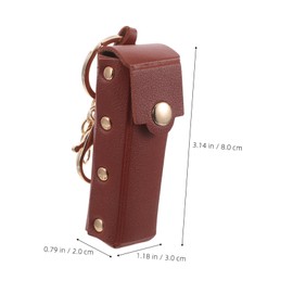 Baluue Vintage Lipstick Holder Keychain Portable Pu Lipstick Pouch Keyring Travel Lip Gloss Organizer for Women Cute Cosmetic Storage Sleeve