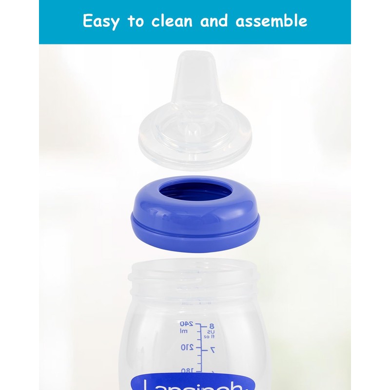 Sippy Spouts for Lansinoh Baby Bottles, Soft 100% Silicone Sippy