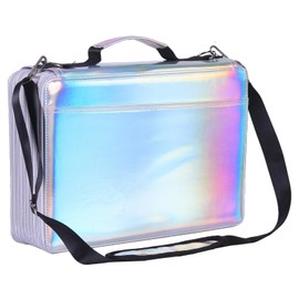 Shulaner 500 Colored Pencil Case Organizer with Zipper Large Capacity Flower Pen Holder Bag for Artist (Silver, Small Slots)