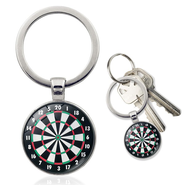 Ceeyoll Dartboard Keyring, Key Dartboard Silver, Key Ring Dartboard, for